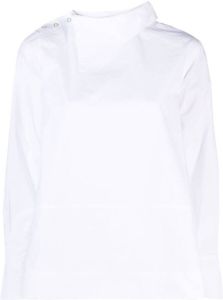 GANNI Asymmetrische blouse Wit