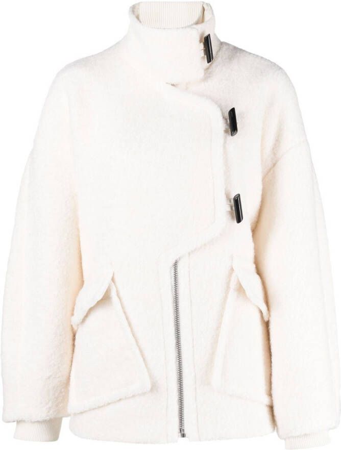 GANNI Asymmetrische jas Wit