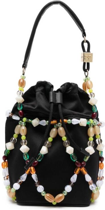 GANNI Beads bucket-tas met kralen Zwart