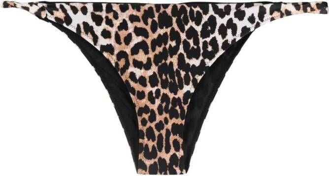 GANNI Bikinislip met luipaardprint Beige