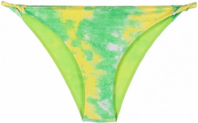 GANNI Bikinislip met tie-dye print Groen