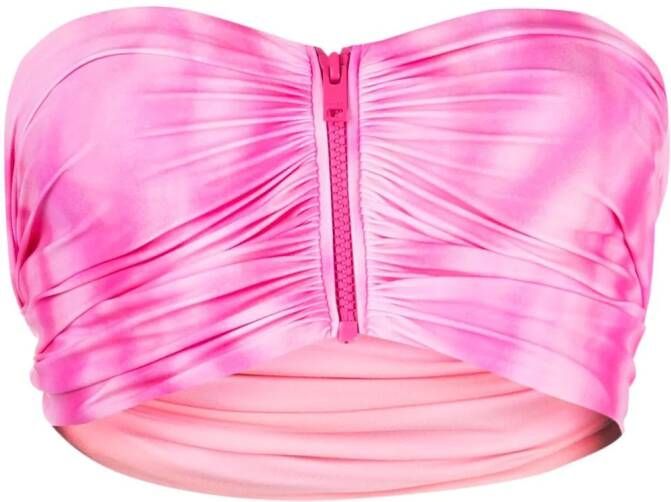 GANNI Bikinitop met tie-dye print Roze