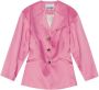 GANNI Blazer met enkele rij knopen Roze - Thumbnail 1