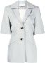 GANNI Blazer met korte mouwen Blauw - Thumbnail 1