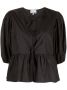 GANNI Blouse met pofmouwen Zwart - Thumbnail 1