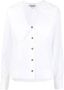 GANNI Blouse met ruchekraag Wit - Thumbnail 1