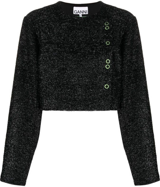 GANNI Cropped jack Zwart