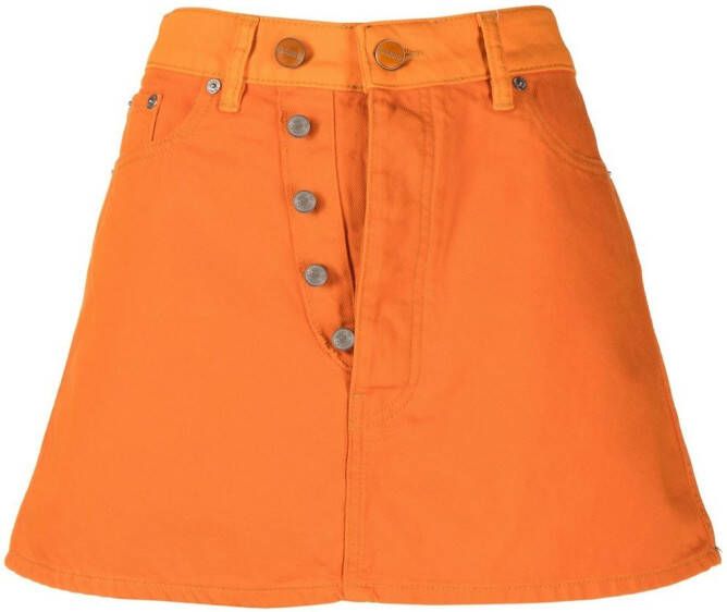 GANNI Button-up mini-rok Oranje