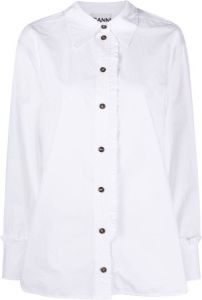 GANNI Button-up blouse Wit