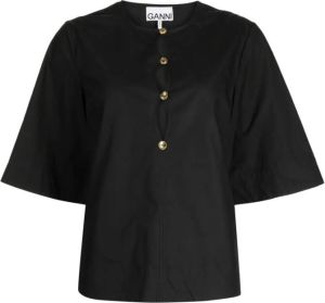 GANNI Geplooide blouse Zwart