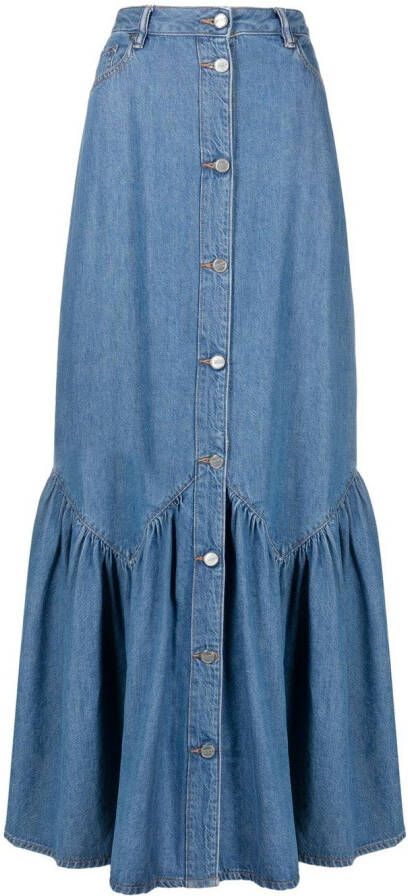 GANNI Denim rok Blauw