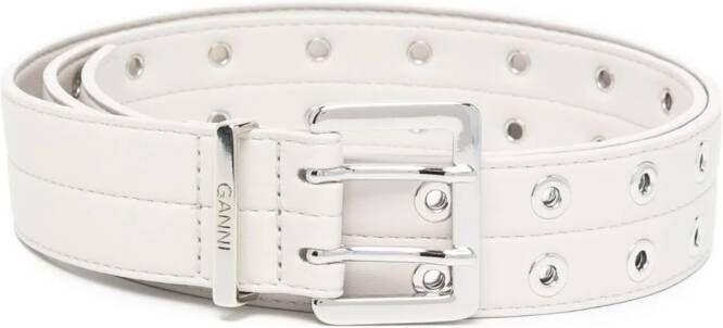 GANNI Gespriem met logo Grijs