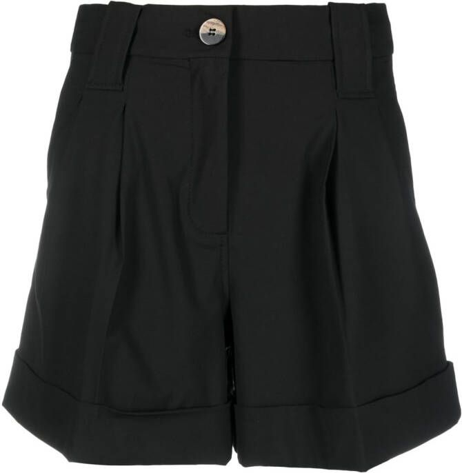 GANNI High waist shorts Zwart