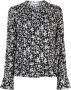 GANNI Blouse met bloemenprint Zwart - Thumbnail 1
