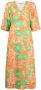 GANNI Midi-jurk met bloemenprint Oranje - Thumbnail 1