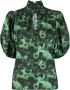 GANNI T-shirt met bloemenprint Zwart - Thumbnail 1