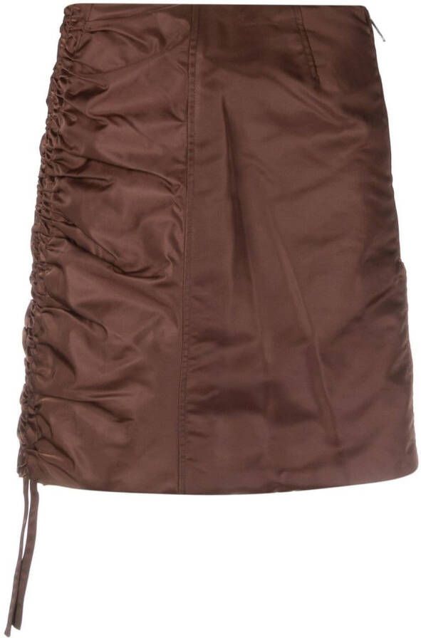 GANNI Gesmockte mini-rok Bruin