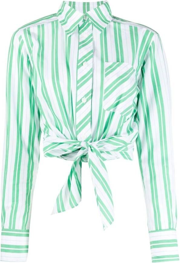GANNI Gestreept blouse Groen
