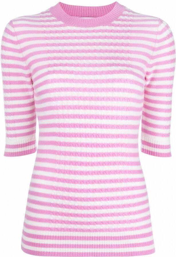 GANNI Gestreepte top Roze