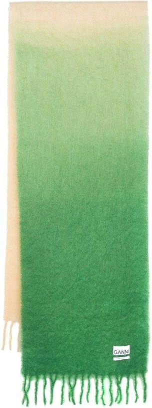 GANNI Sjaal met kleurverloop Groen