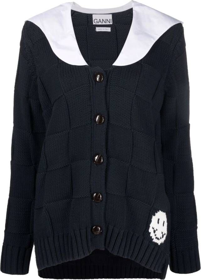 GANNI Intarsia vest Blauw