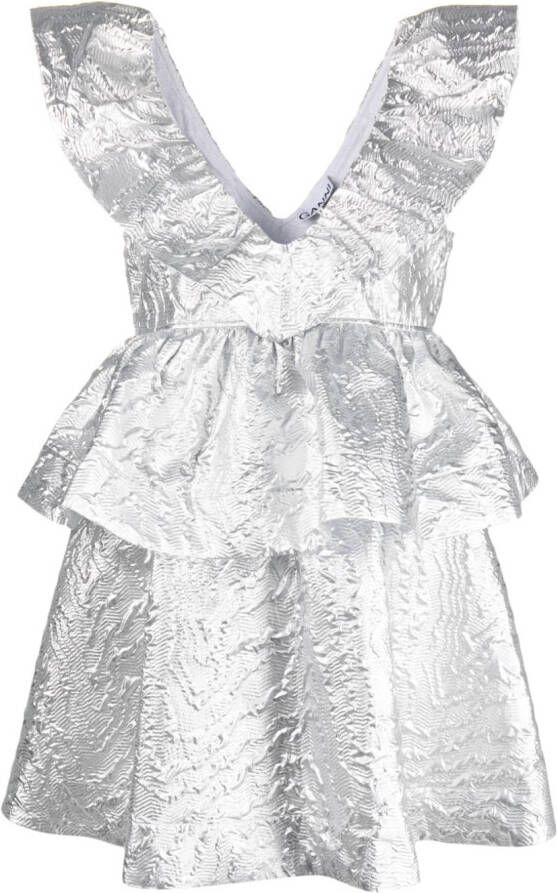 GANNI Metallic jurk Zilver