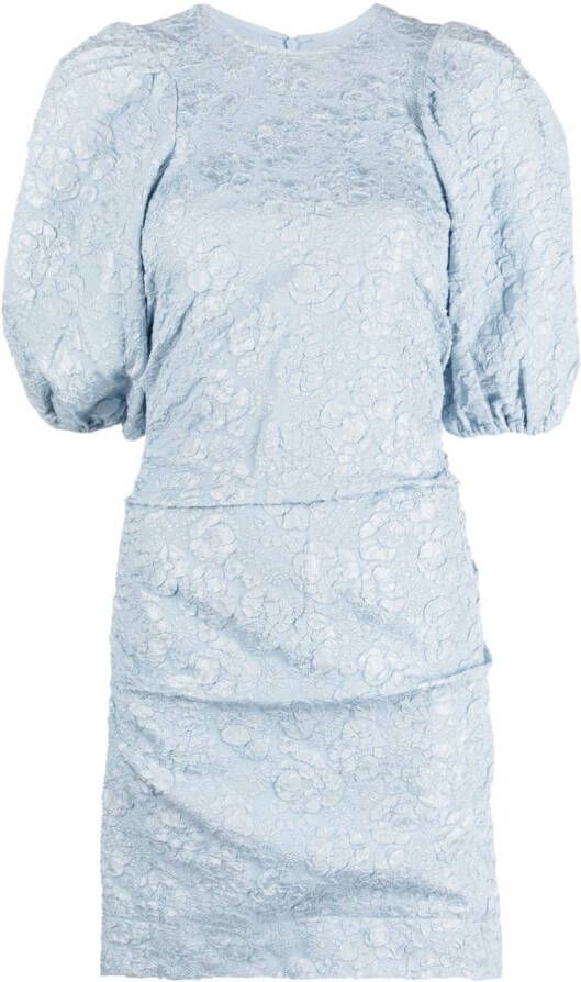 GANNI Jurk met bloemjacquard Blauw