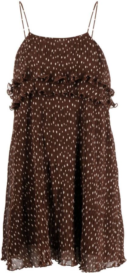 GANNI Mini-jurk met stippen Bruin
