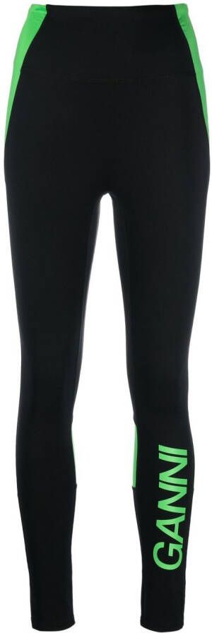 GANNI Legging met logoprint Zwart