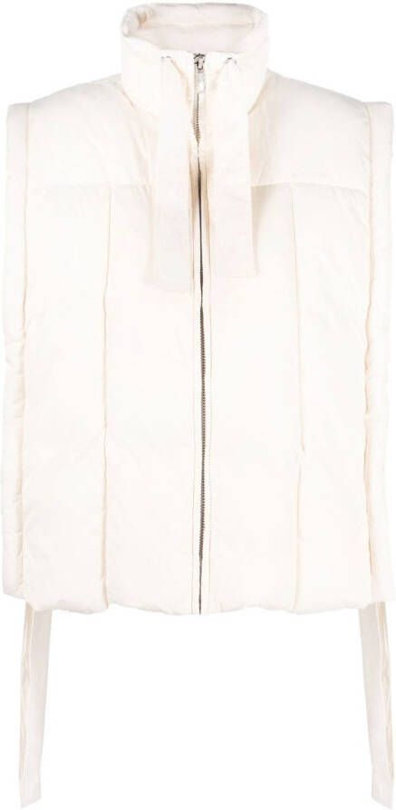 GANNI Bodywarmer met geborduurd logo Beige