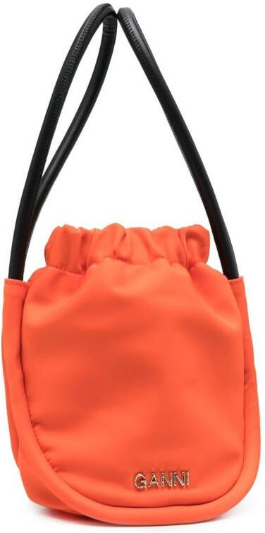 GANNI Bucket-tas met logoplakkaat Oranje