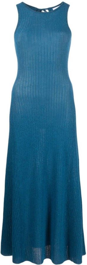GANNI Metallic jurk Blauw