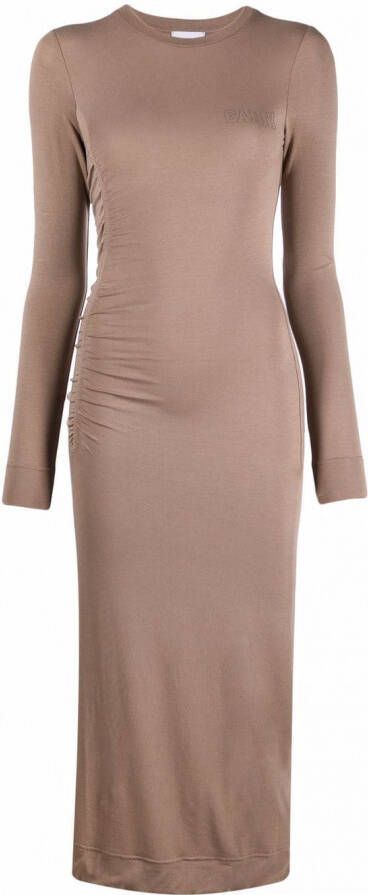 GANNI Midi-jurk Beige