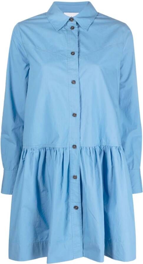 GANNI Mini-jurk met puntkraag Blauw