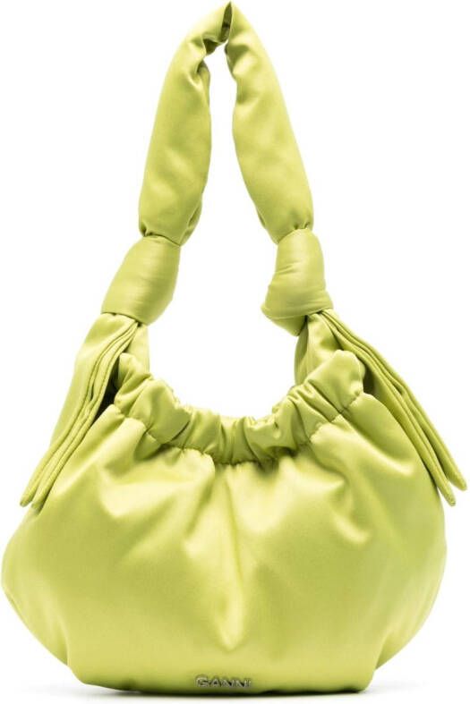 GANNI Occasion hobo tas Groen