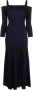 GANNI Off-shoulder midi-jurk Blauw - Thumbnail 1