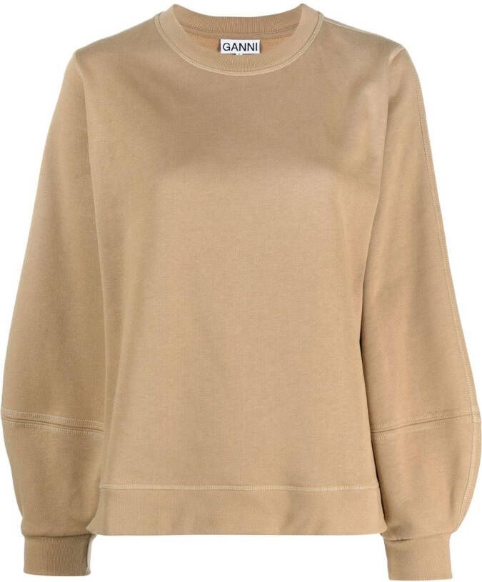 GANNI Sweater met pofmouwen Bruin