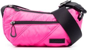 GANNI quilted cross-body bag Roze