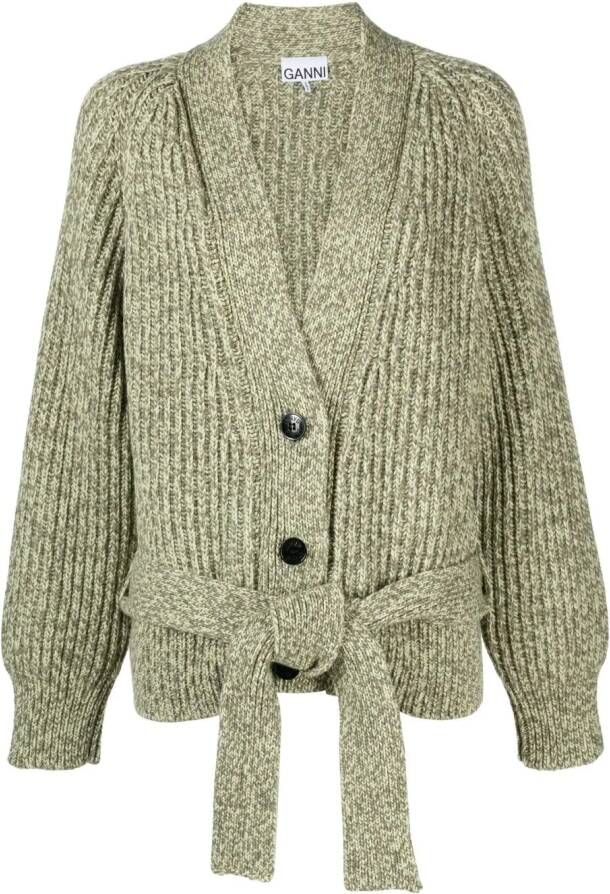 GANNI Ribgebreid vest Groen