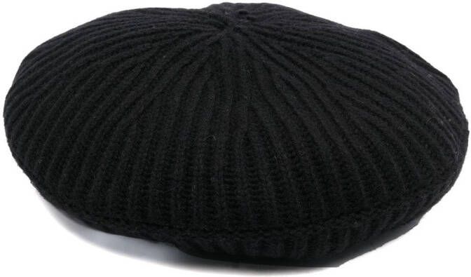 GANNI Baret met logopatch Zwart