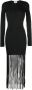 GANNI Ribgebreide mini-jurk Zwart - Thumbnail 1