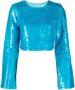 GANNI Top verfraaid met pailletten Blauw - Thumbnail 1