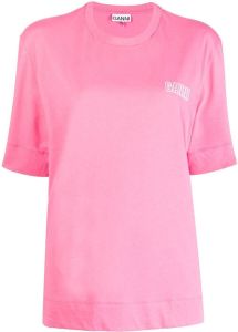 GANNI T-shirt met ronde hals Roze