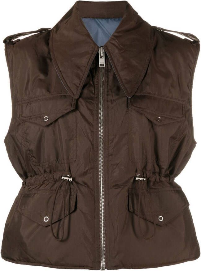 GANNI Bodywarmer met trekkoord Bruin