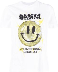 GANNI T-shirt met print Wit