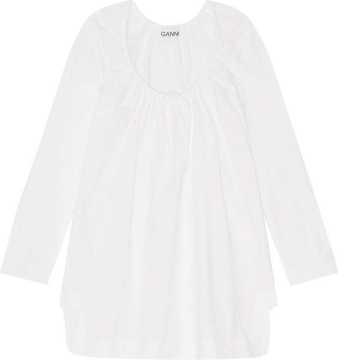 GANNI Mini-jurk met vierkante hals Wit