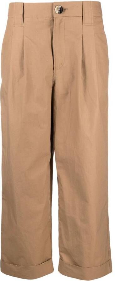 GANNI Straight broek Bruin
