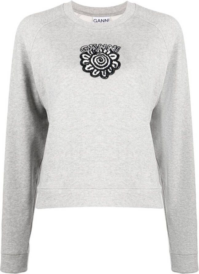 GANNI Sweater met logoprint Grijs