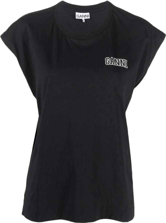 GANNI T-shirt met logoprint Zwart