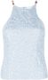 GANNI Tanktop met bloemjacquard Blauw - Thumbnail 1